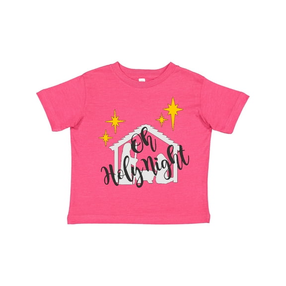 Inktastic Oh Holy Night Christmas Nativity with Yellow Stars Boys or Girls Toddler T-Shirt