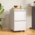 thumbnail image 6 of IKIMI 2 Drawer Mobile File Cabinet White Under Desk Vertical File Cabinet with Lock Metal Filing Cabinet on Wheels Office Rolling Storage Cabinets for Legal/Letter/A4 File Fully Assembled-White, 6 of 10