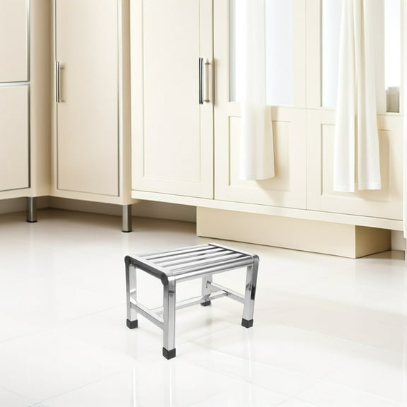 OUNONA Stainless Steel Shower Stool with Small Bathroom Bench Seat for Enhanced Stability and Safety