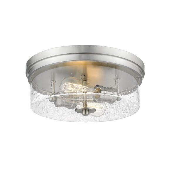 Z Lite 464F13-BN 5.25 x 13 in. Bohin 2 Light Flush Mount with Clear Seedy Glass, Brushed Nickel