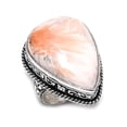 thumbnail image 2 of Natural Orange Scolecite Handmade 925 Sterling Silver Ring Size 7.5, 2 of 2