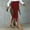 Womens leggings-Wine, variant on Guieoi Women Leggings under $5 Fashion Women's Yoga Pants Capris Solid Color Button Slit Elastic Waist Sports Leisure Pants Brown L