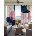 thumbnail image 4 of Navy Blue Pink Abstract Art Blackout Curtains, Light Blocking Print Window Curtains, Modern Luxury Geometric Thermal Insulated Window Drapes for Living Room Kitchen Cafe 2 Panels, 84"W x 84"L, 4 of 9
