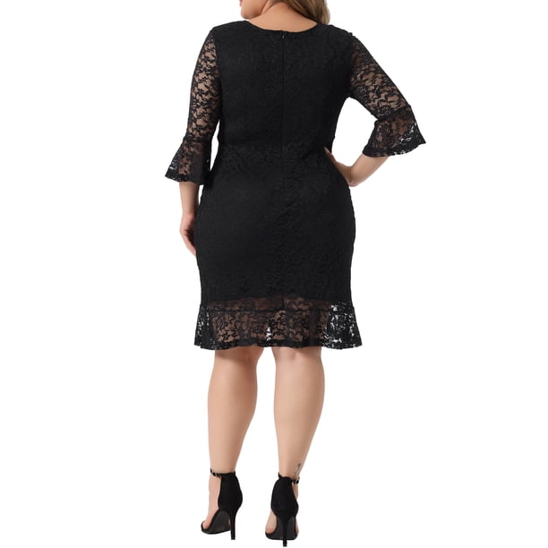 black dresses for engagement Oscar Satin Gown Perfect Photo Shoots 1XL Hip= 34 inches Agnes Orinda Women's Plus Size