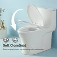 thumbnail image 7 of Dual-Flush One Piece Toilet,1.1/1.60 GPF Water-Saving Elongated Comfort Height Floor Mounted Toilet,Soft Closing Seat,Gloss White, 7 of 7