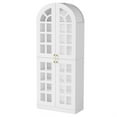 thumbnail image 5 of Demi Bonn 78" Tall Modern Shoe Cabinet - Acrylic Doors + LED Lights, 8-Tier Adjustable Shelves, for Entryway/Closet/Living Room, White & Gold, 5 of 6