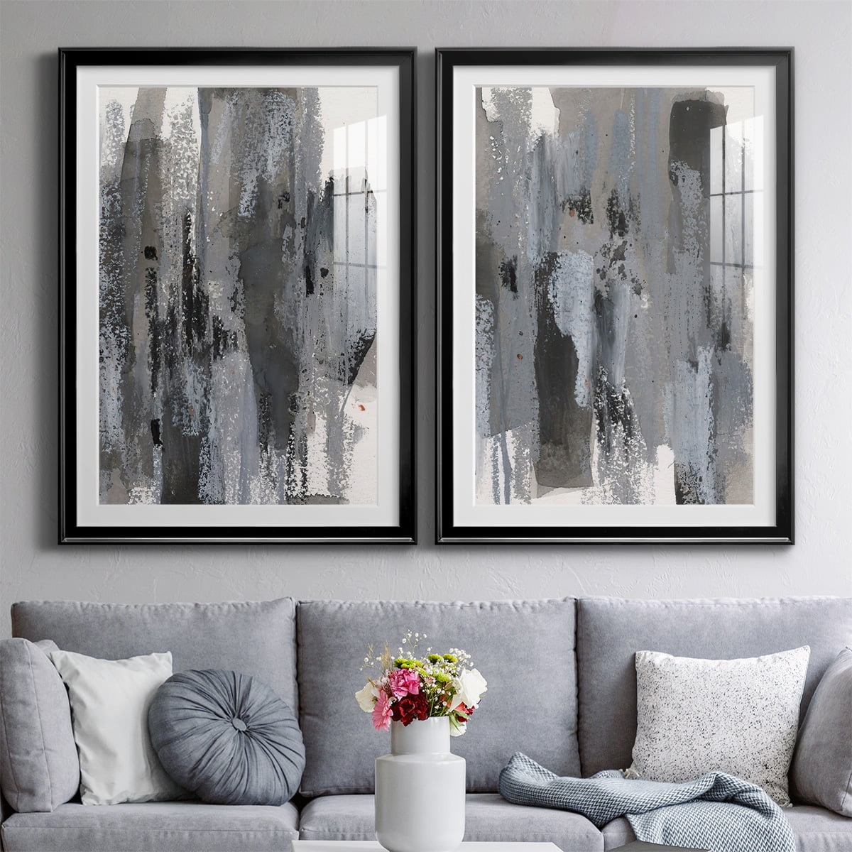 Wexford Home Loft Pastel III Premium Framed Print, 26.5" x 36.5" - Ready to Hang, Black (Set of 2)