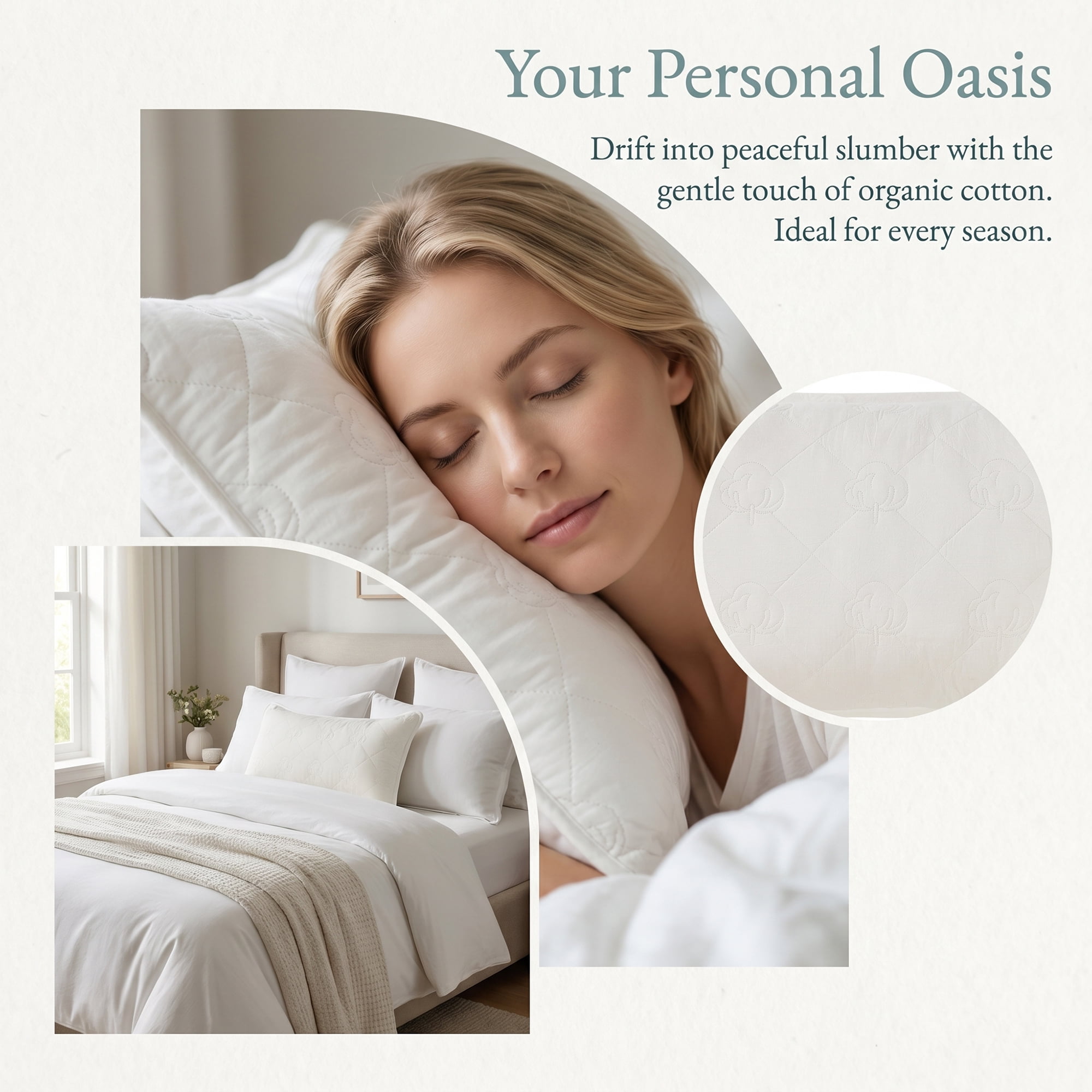 Unique Bargains 1 Pack Breathable Hypoallergenic Cotton Pillow Protector Milk White