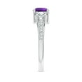 thumbnail image 3 of ANGARA Natural 0.8 Ct. Amethyst with Diamond Classic Ring in 14K White Gold for Women (Ring Size: 10.5), 3 of 8