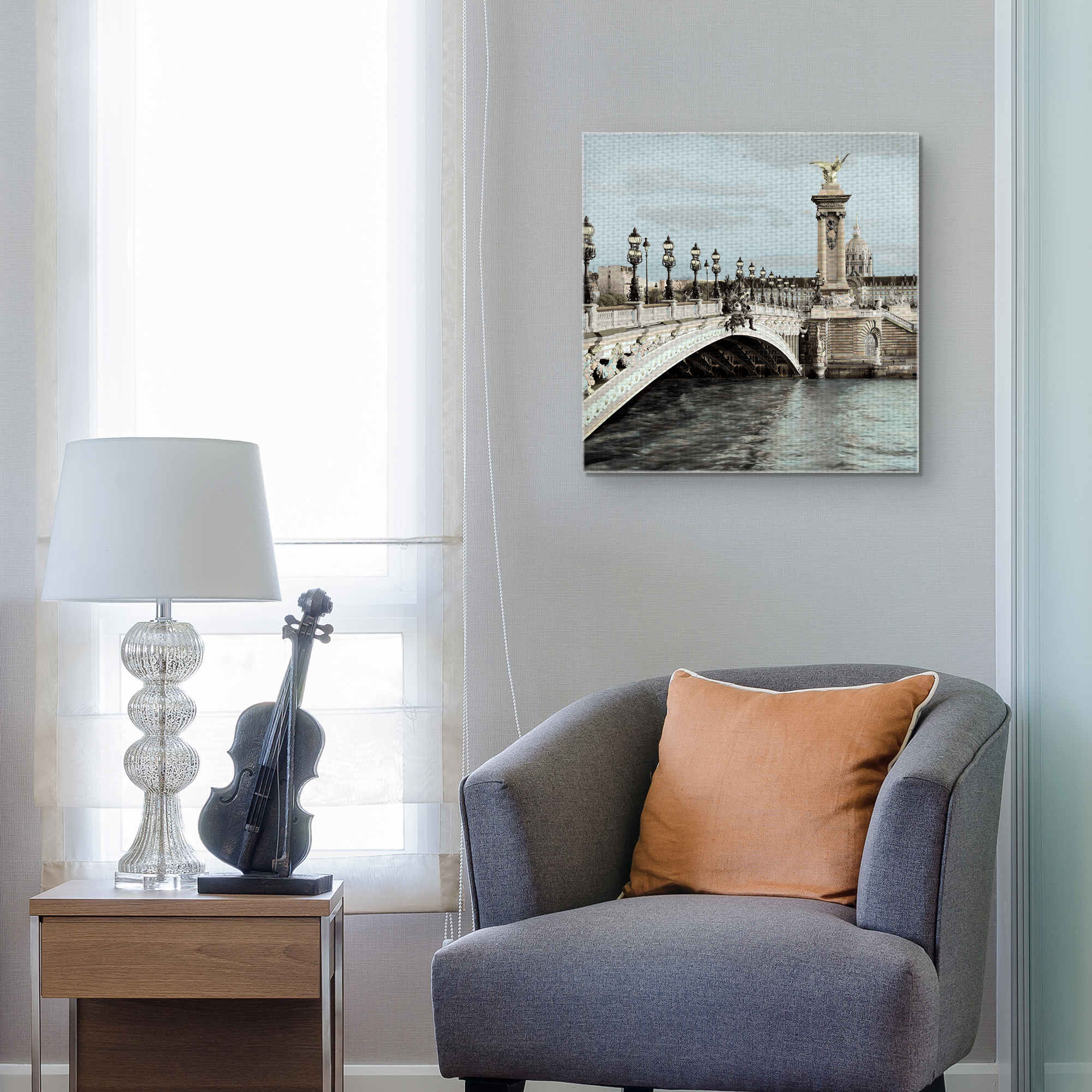 Masterpiece Art Gallery Paris #12 Bridge By Alan Blaustein Canvas Art Print 20" x 20"
