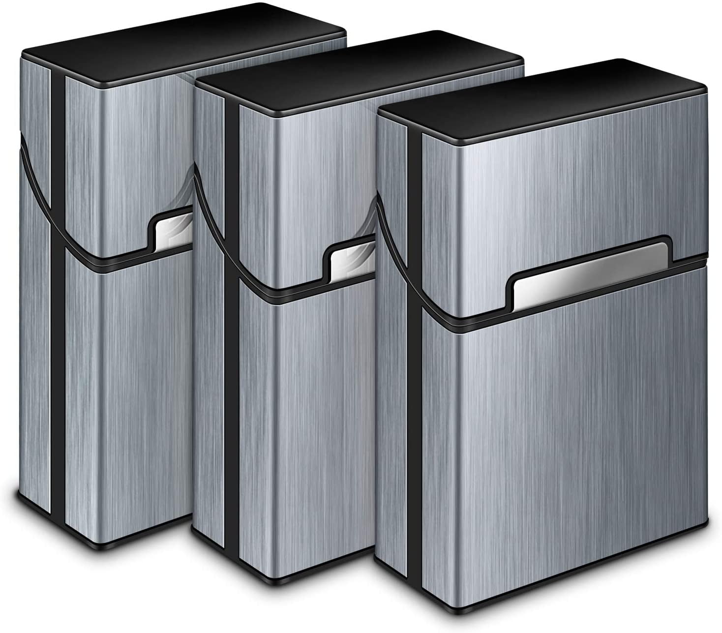 magnetic cigarette case Vitdipy Cigarette case, pack of 3 metal cigarette boxes with magnetic  closure, cigarette case made of aluminum, reinforced plastic housing and  snap-in function