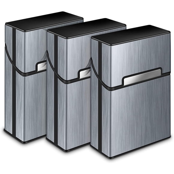 Cigarette case, 3 pieces metal cigarette box with magnetic closure, aluminum cigarette case, reinforced plastic housing & snap-in function