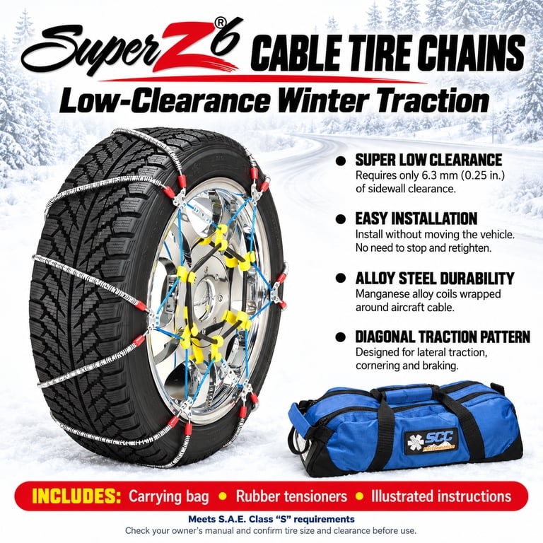 Peerless Chain Super Z6 Cable Tire Chains, Low-Profile Design photo 4