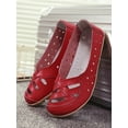 thumbnail image 6 of Daeful Womens Loafers Slip On Flats Round Toe Boat Shoes Nurse Lightweight Casual Hollow Out Moccasins Red 9, 6 of 9