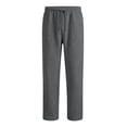 thumbnail image 3 of Krdevn Boys Solid Drawstring Open Hem Sweatpants Fall Winter Loose Straight Jogger Pants with Patch Pockets 9-10 Years,Grey, 3 of 8