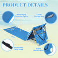 thumbnail image 2 of Tcbosik Portable Folding Beach Chair, Lightweight Lounge Chair with Cooler Pocket, Outdoor Rest Mat for Camping Poolside Lawn Garden, Blue, 2 of 7