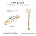 thumbnail image 6 of Rosec Jewels Princess Cut Moissanite Engagement Ring with Side Stones - 5 mm - D-VS1 Quality, 18K Yellow Gold, US 7.50, 6 of 7