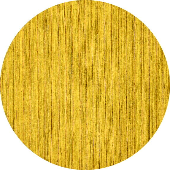 Ahgly Company Indoor Round Solid Yellow Modern Area Rugs, 8' Round