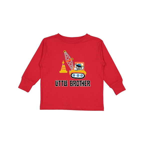 Inktastic Little Brother Construction Truck Boys Boys Long Sleeve Toddler T-Shirt