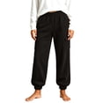 thumbnail image 2 of Winter Womens Joggers Solid Loose Tight Waist Casual Straight-Leg Ankle-Length Fleece Lounge Sweat Pants, 2 of 6