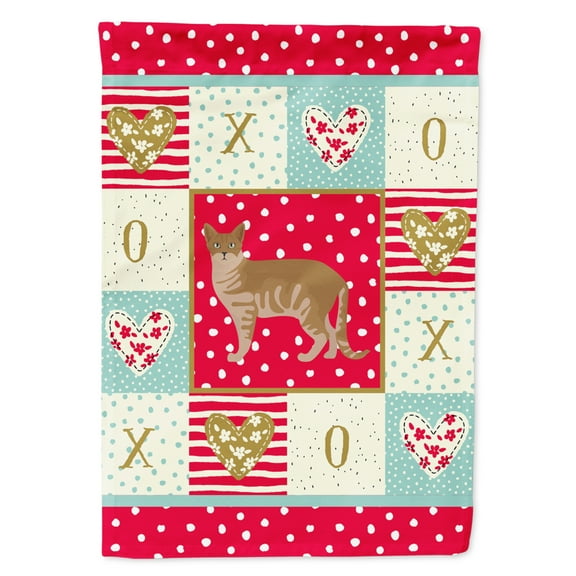 Carolines Treasures CK5556CHF Australian Mist 1 Cat Love Flag Canvas House Size Large multicolor