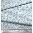 thumbnail image 3 of Soimoi Blue Heavy Canvas Fabric Silhouette Branch Leaves Printed Craft Fabric by the Yard 58 Inch Wide, 3 of 3