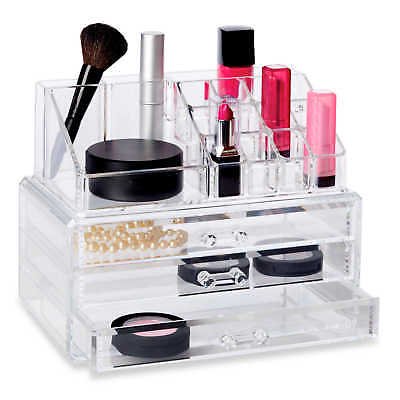 Deluxe 2 Piece 3 Drawer Cosmetic Organizer Set Walmart Com
