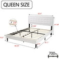 thumbnail image 6 of alazyhome Linen Upholstered Platform Bed Frame Queen Size with Button Tufting Headboard , Easy Assembly, White, 6 of 6