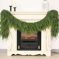 Guvpev 5FT Christmas Norfolk Pine Garland, Artificial Pine Needles Christmas Garlands, Faux Greenery Fake Garland for Holiday Fireplace,Table, Window, Stairs, Mantel, Indoor Outdoor Xmas Decor
