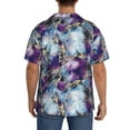 thumbnail image 3 of Gukieu Purple Marble Texture Print Men's Short-sleeved Shirts, Button-down Pocket Shirts, T-shirts, Beach Vacation Travel Summer Clothing-4X-Large, 3 of 5