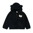 thumbnail image 3 of Lauty Baby Jacket 3-6 Months Sweater Toddler Baby Girls Boys Fleece Hoody Jacket Zip Up Teddy Coat Warm Winter Outwear Dark Blue 6-12 Months, 3 of 4