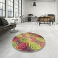 thumbnail image 3 of Ahgly Company Indoor Round Patterned Metallic Gold Area Rugs, 4' Round, 3 of 6