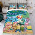 thumbnail image 4 of Cuentos de Dragón Conjunto de sábanas temático, trío de piezas, cómodo y amigable con la piel, diseño único, regalo de decoración para el hogar para familiares, amigos y fans,140cm *210cm, 4 of 6
