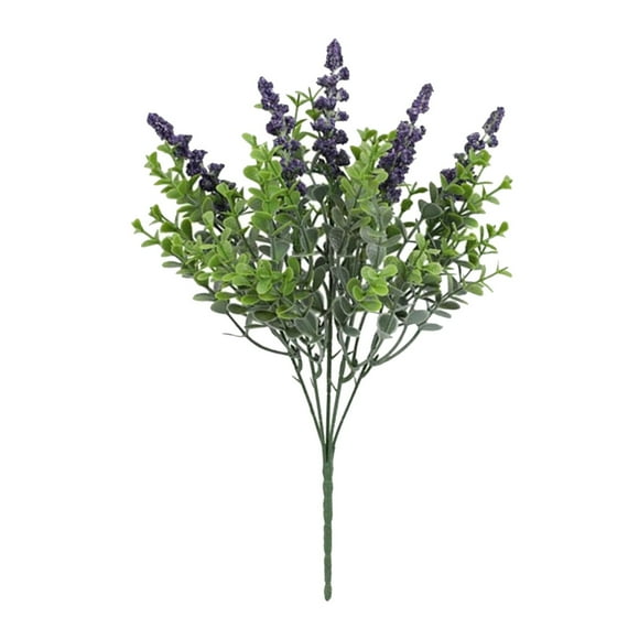 Lavender Flower for Decoration, Ongmies Artificial Lavender Flower & Greenery – Faux Dried Lavender Leaves for Outdoor Decorations, 1 Artificial Lavender Bouquet with 5 Branches