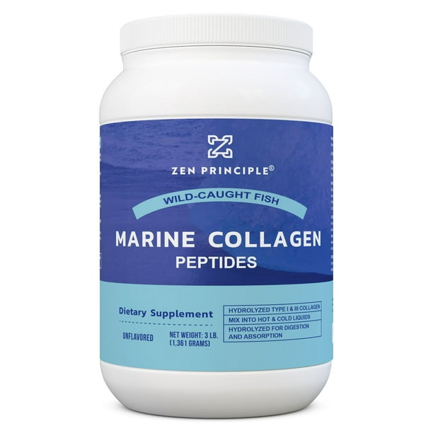 Zen Principle Marine Collagen Powder 3 lb (1,361 g) Wild-Caught ...