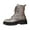 Grey, variant on Women's Ankle Boots Stylish Ankle Boots With Round Toe Sequin Patchwork Lace Up Design Thick Sole And Heels For Fashion Forward 9 Brown