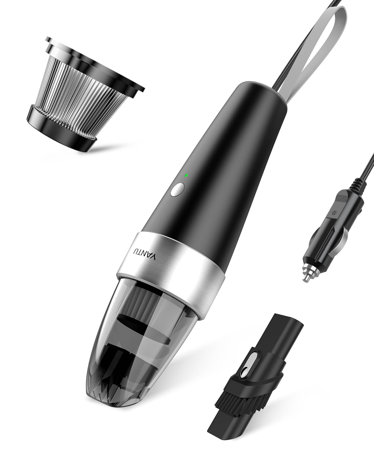 YANTU Car Vacuum Cleaner, 6000PA DC 12V Mini Handheld Vacuum for Wet