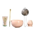 thumbnail image 1 of Juego de 5 cuencos para ceremonia de matcha, herramientas de cerámica, batidor de bambú para matcha Naranja, 1 of 9