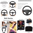 thumbnail image 5 of Yuyamidu Colorful Rose Car Seat Covers Front Back Seat Cover Set with Car Steering Wheel Cover Safe Belt Pads Coasters Garbage Can Rear View Mirror Cover Keychain Air Vent Storage Bag 15 PCS, 5 of 7