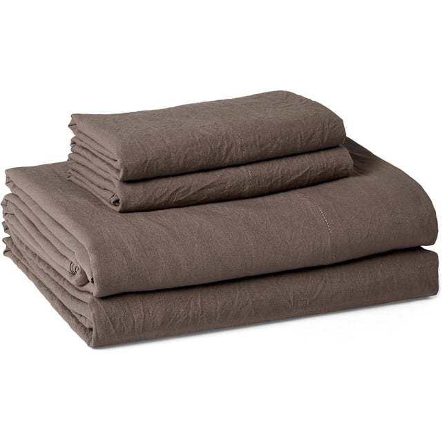 Brushed Microfiber Sheet Set, Extra Soft with Natural Texture, 4-Piece, King, Brown