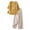 Yellow, variant on Women's 2 Piece Set, Embroidered Round Neck Top and Wide Leg Pants, Cotton Linen Matching Outfit for Casual Wear, Daily Outfits, Vacation, and Lounge-Black