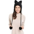 thumbnail image 3 of ORUYROP Bonnet Tricoté Oreilles de Chat Mignonnes d'Hiver avec Rabat, 3 of 6