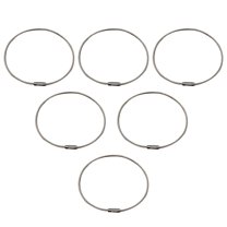 6pcs Stainless Steel Wire Rope Hooks for Hanging Fruits Vegetables Cuttlefish Bone Silver