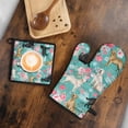thumbnail image 5 of Labrador Dogs with Flowers Kitchen Oven Mitt and Pot Holder Sets 2 Pcs for Baking, Cooking and Grilling, Heat Resistant Up To 392 °F, 5 of 7