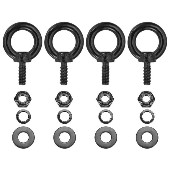 4Pcs M4x12mm 304 Stainless Steel Lifting Shoulder Eye Bolt with Nut Washer Set