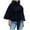 Blue, variant on Women Wool Blend Short Jacket Casual Loose Stand Collar Long Sleeve Button Coat Trendy Lightweight Winter Warm Outwear With Belt
