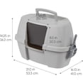 thumbnail image 5 of Enclosed Corner Litter Box with Scoop, Hooded Litter Tray for Corners, Space-Saving Covered Litter Box, Odor Defensive, Gray, 5 of 6