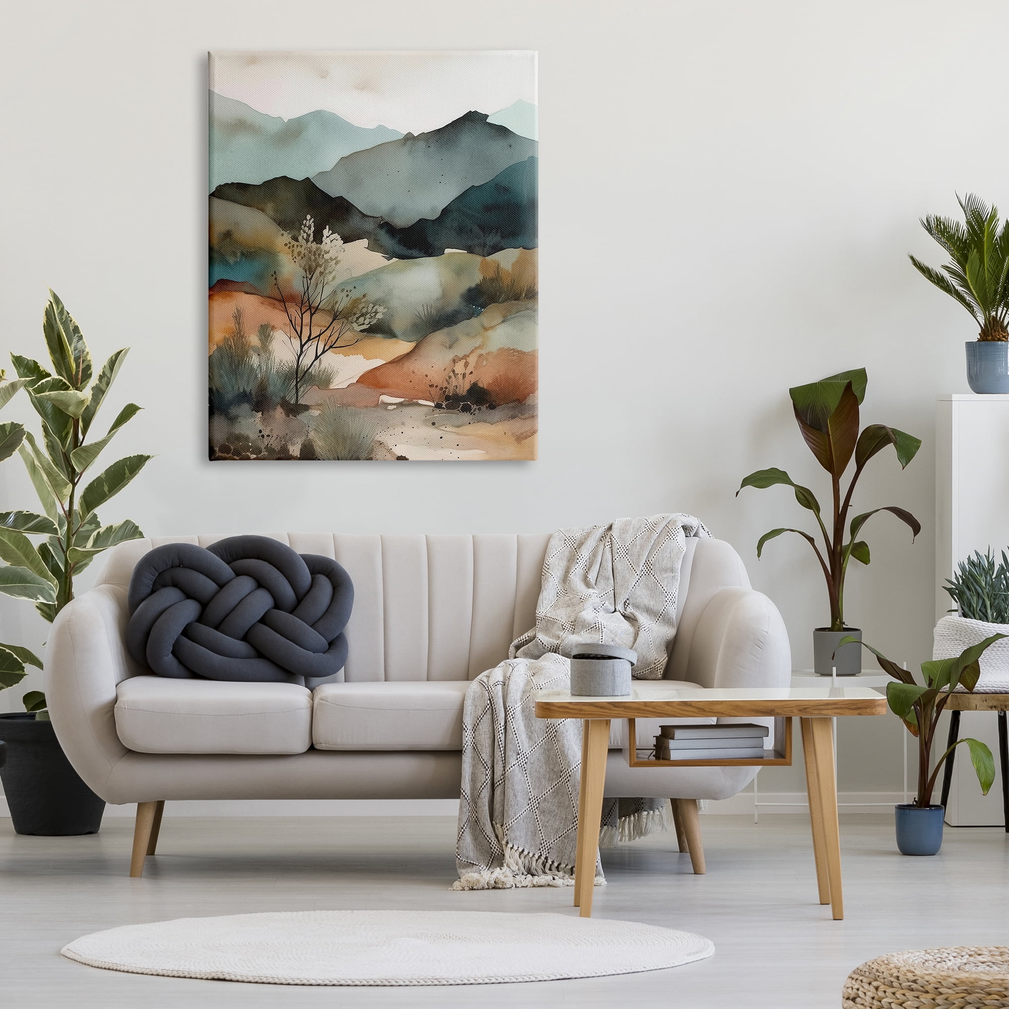 Stupell Industries Mountains Mood Abstract Landscape Painting Gallery Wrapped Canvas Art Print Wall Art, 36 x 48