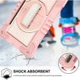 thumbnail image 3 of for Samsung Galaxy Tab S10 2024/S9 2023/S8 2022/S7 2020 Case 11" & S9 FE 10.9" 2023,360 Rotation Kickstand Handle Wrist Strap Armor Heavy Duty Rugged Cover + Adjustable Shoulder Strap,Rosegold, 3 of 7