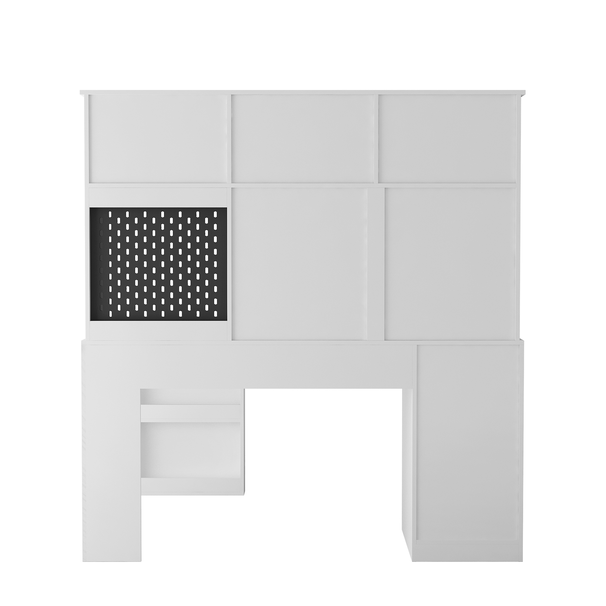 Royard Oaktree Wood L Shaped Computer Desk with Outlets, USB Ports, Drawer, Bookshelf, and Hutch